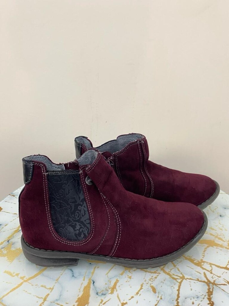 Kız Çocuk Süet Bordo Bot Ayakkabı