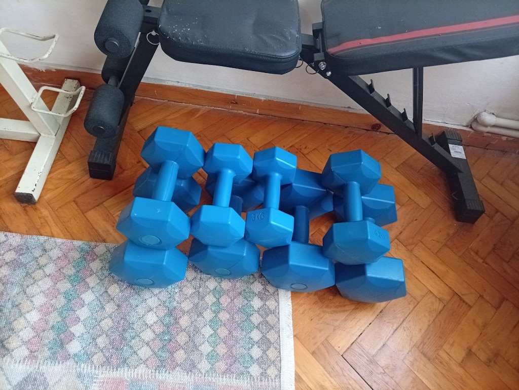 Bench Sehpası, Dumbel 3x6x8x10 kilo cift, Dumbell standı - 4
