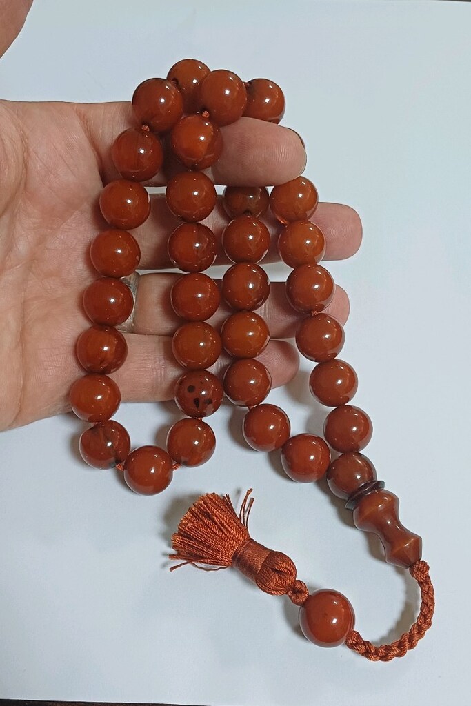 Eski Sıkma Kehribar Tesbih - 4