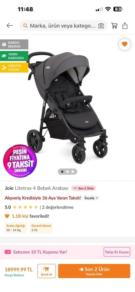 Joie Litetrax4 Bebek Arabası - 8