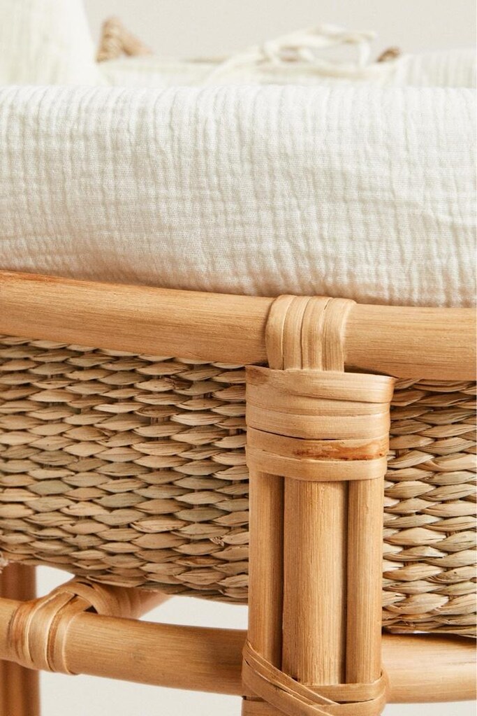Zara Home Bambu Rattan Beşik Sepet - 4