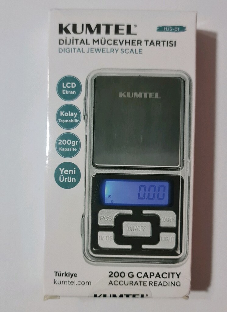 KUMTEL hassas dijital mücevher tartısı. LCD Ekran. Sıfır kutusunda. - 3
