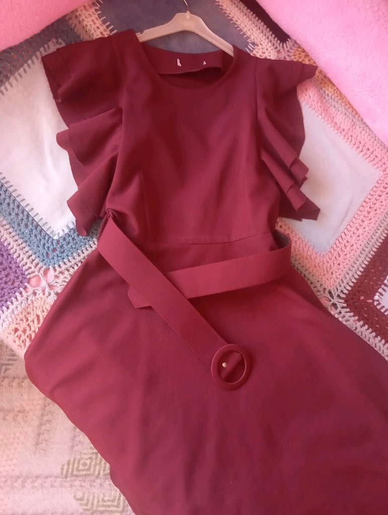 bordo elbise