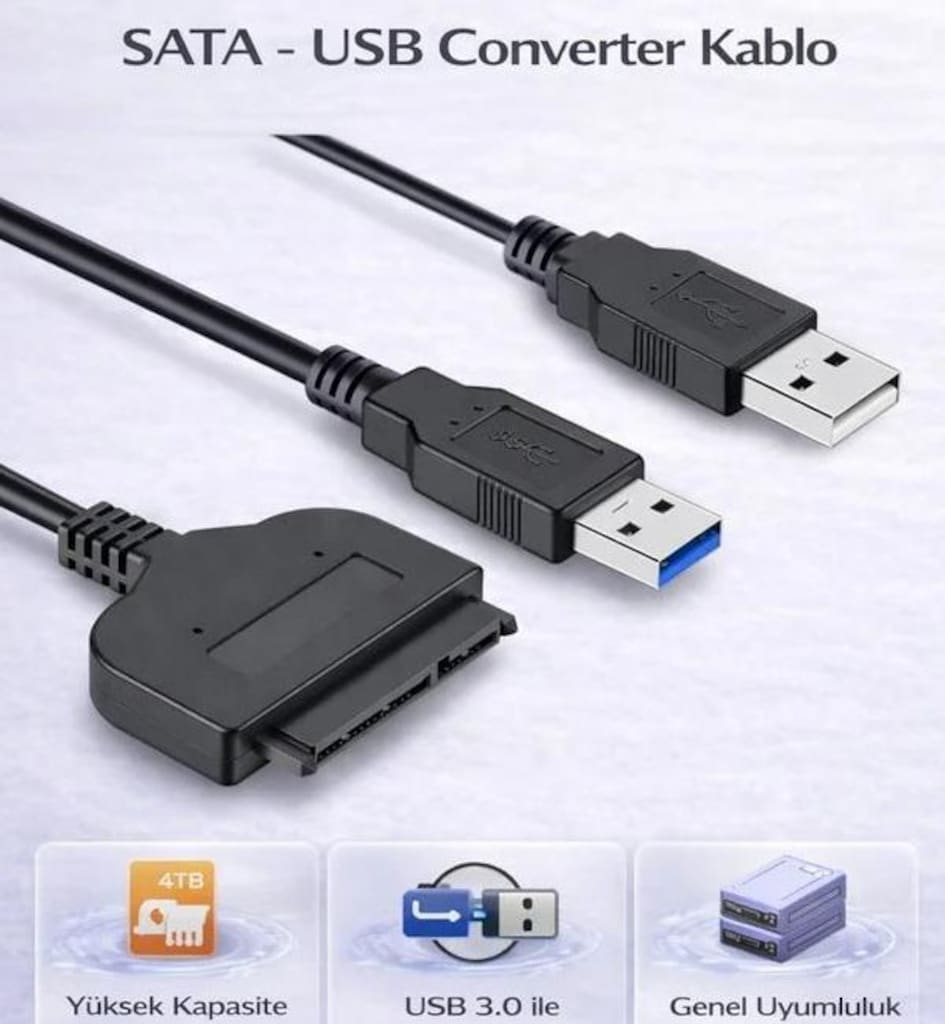 USB 3.0 To SATA 2.5/3.5 inc HDD SSD Harddisk Okuyucu Dönüştürücü - 4
