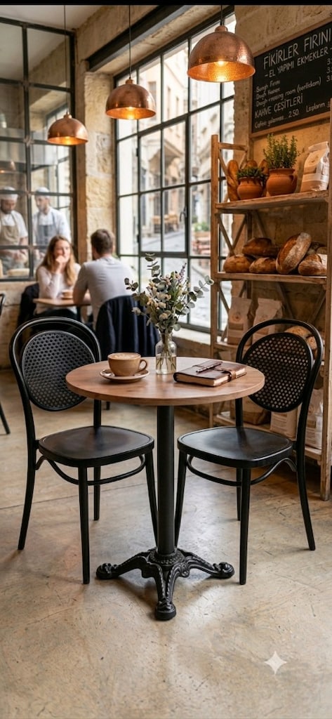 kafe balkon iş yerleri için masa sandalye takımları - 2