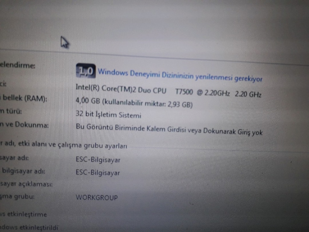 LENOVO G550 2.20 GHZ CIFT CEKIRDEK 4GB RAM BAZI TUSLARI SORUNLU 15.6 - 4
