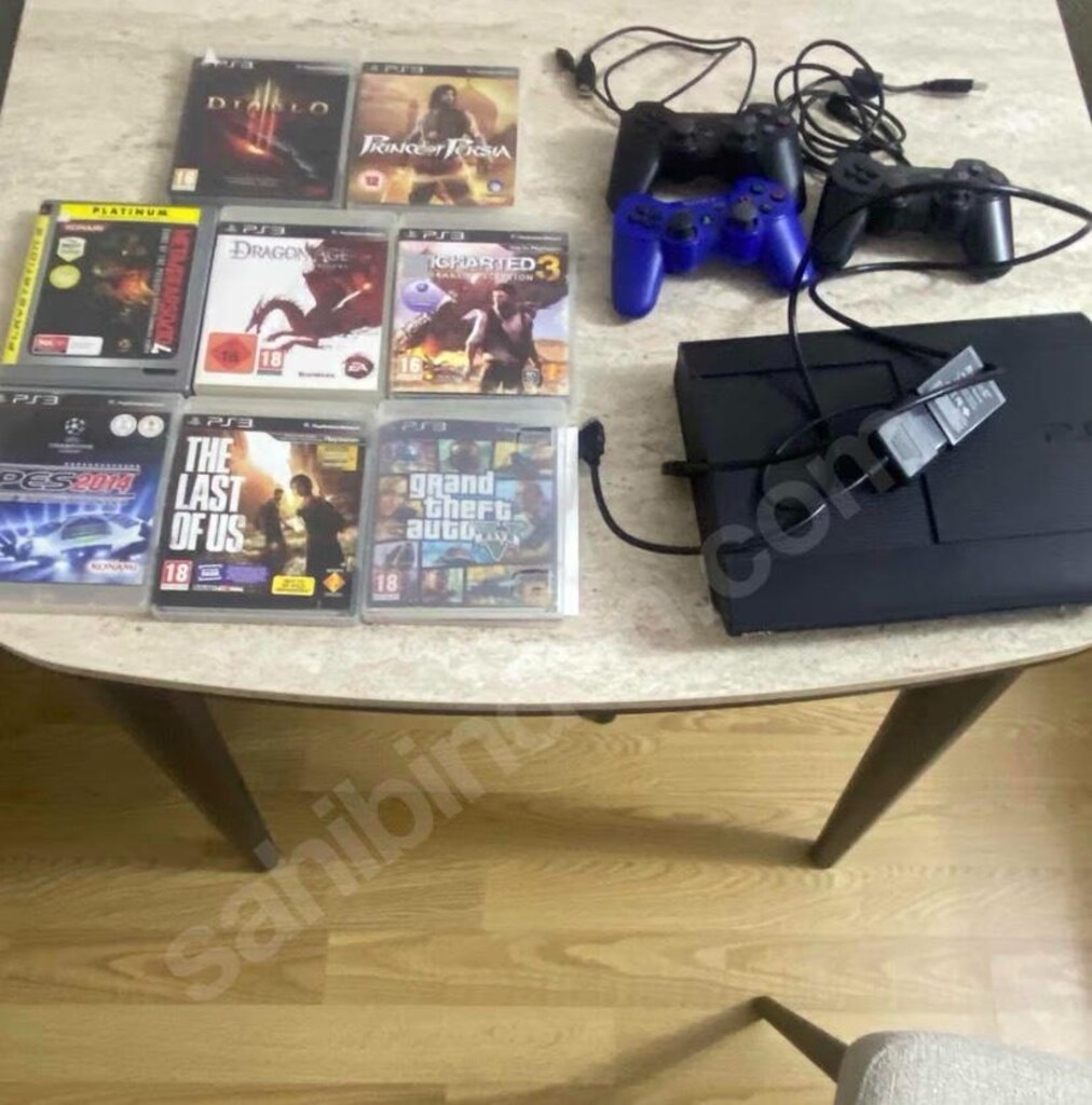 TEMİZ KULLANILMIŞ PS3 SUPER SLIM / 3 KOLLU / BOL OYUNLU - 7