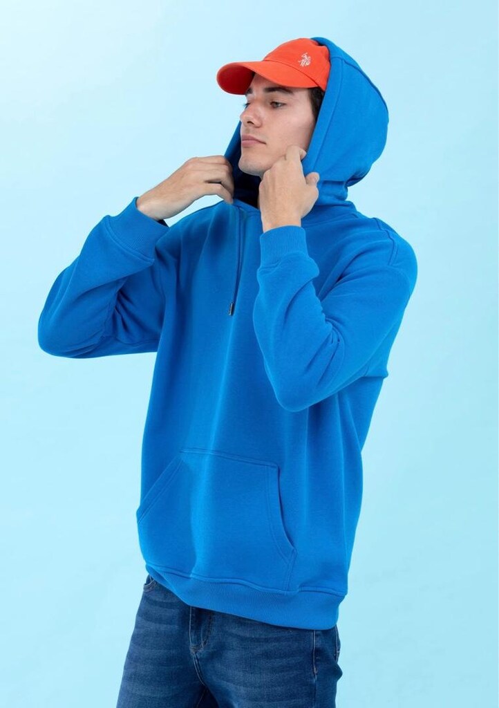 U.S POLO ASSN. - 4XL BEDEN - KOBALT MAVİ SWEATSHIRT(KAPÜŞONLU) - 2