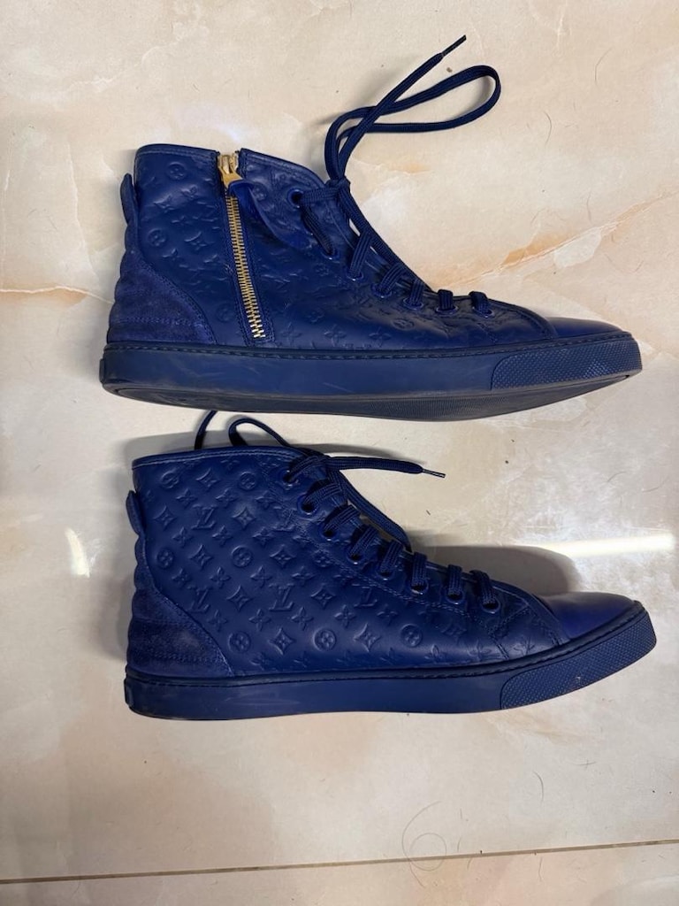 Louis Vuitton Monogram Punchy Lacivert High-Top Sneaker - 3