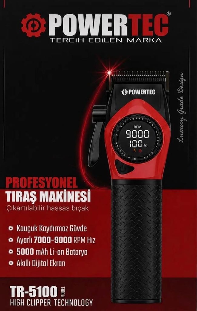 POWERTEC TR 5100 SAÇ SAKAL TRAŞ MAKİNESİ - 2