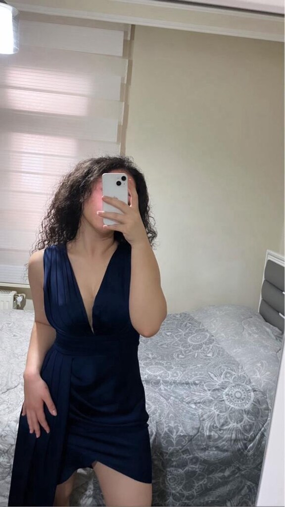 ZENABİYEM Kadın Saten V Yaka Mini Abiye Elbise - 5