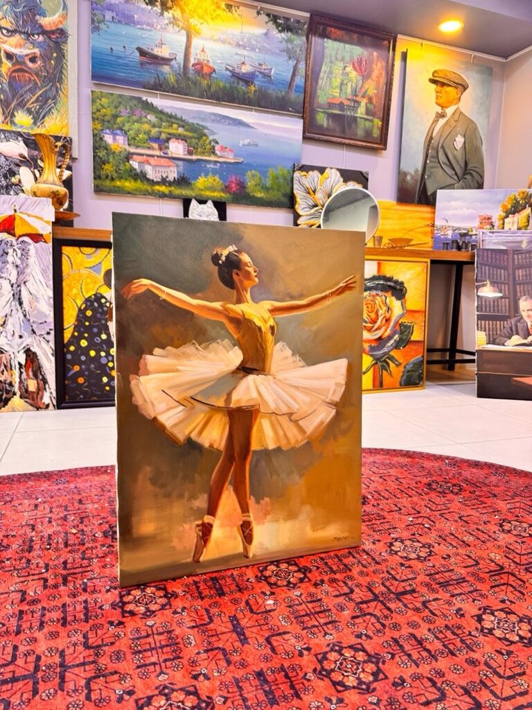ORJINAL YAĞLI BOYA BALERİN TABLO - 3
