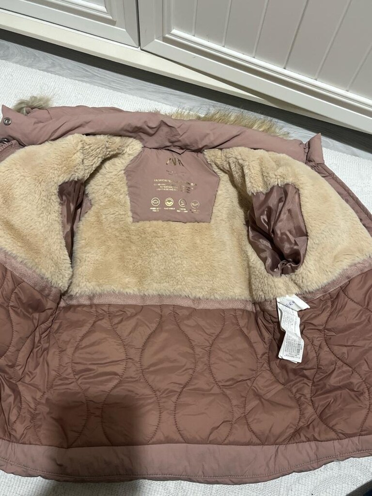 Zara pudra içi kürklü şişme mont - 5