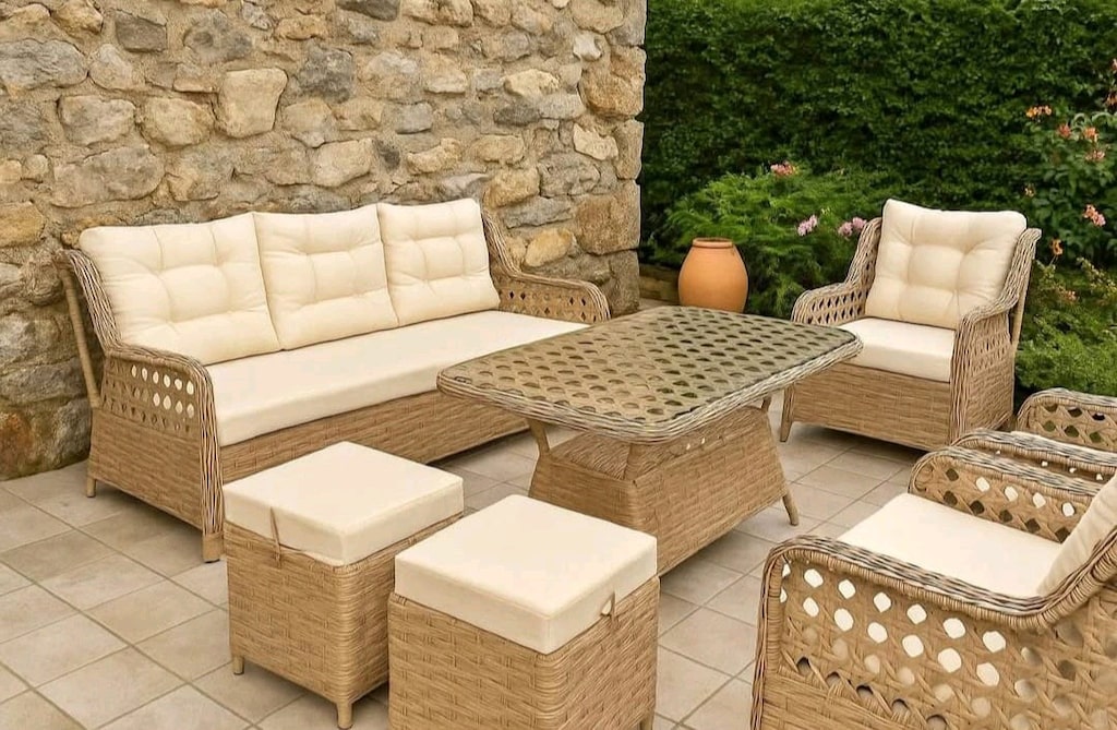 bahçe balkon mobilyasi, rattan koltuk takımı, teras mobilyası - 7