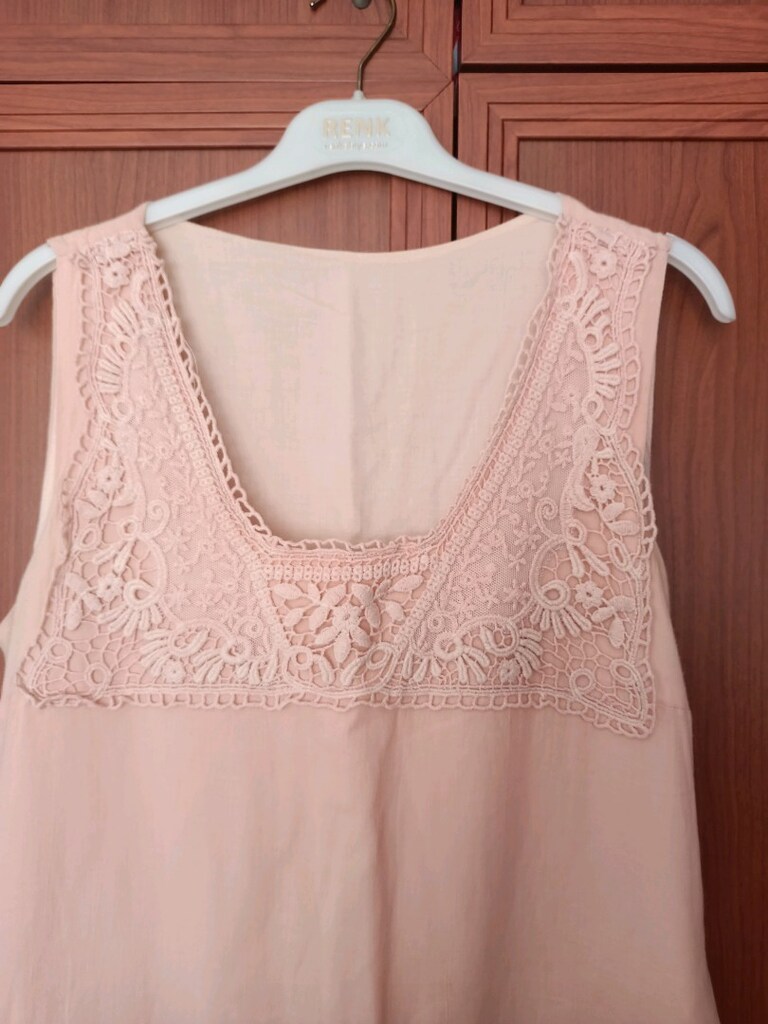 Romantik Pudra Pembe Dantel Elbise - 2