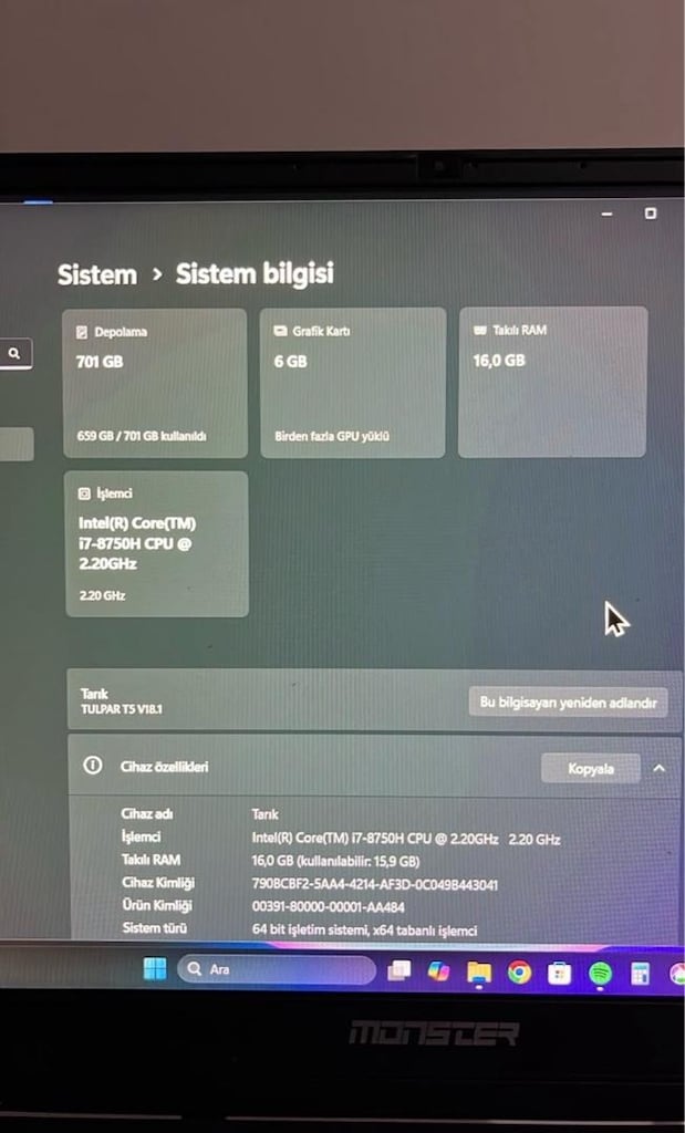İlk Yazan Alır 16Gb Ram 6gb Ekran Kartı 750gb Ssd Yüksek İşlemci - 3