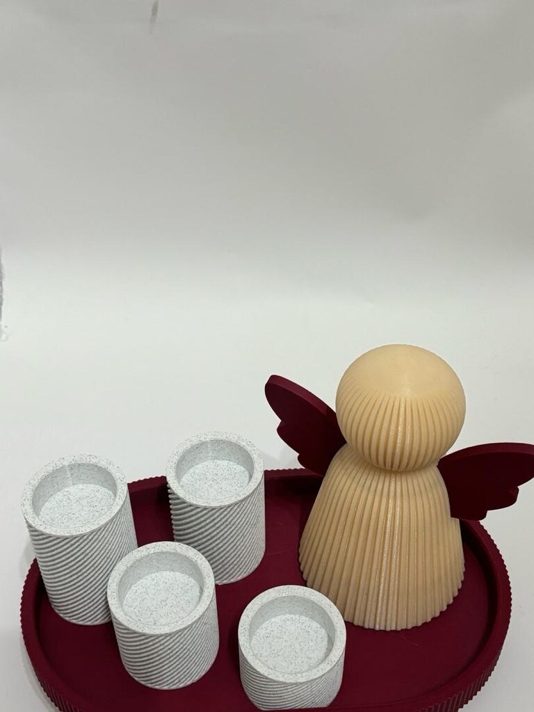 3d baskı melekli tealight mumluk - 2