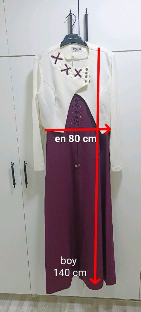 bağcıklı uzun elbise - 6