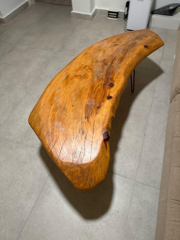 160x60 Masif Ahşap Doğal Kenar Orta Sehpa – 6 cm Kalın Tabla - 2