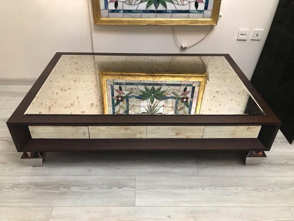 Özel Yapım Eskitme Aynalı Orta Sehpa - 9