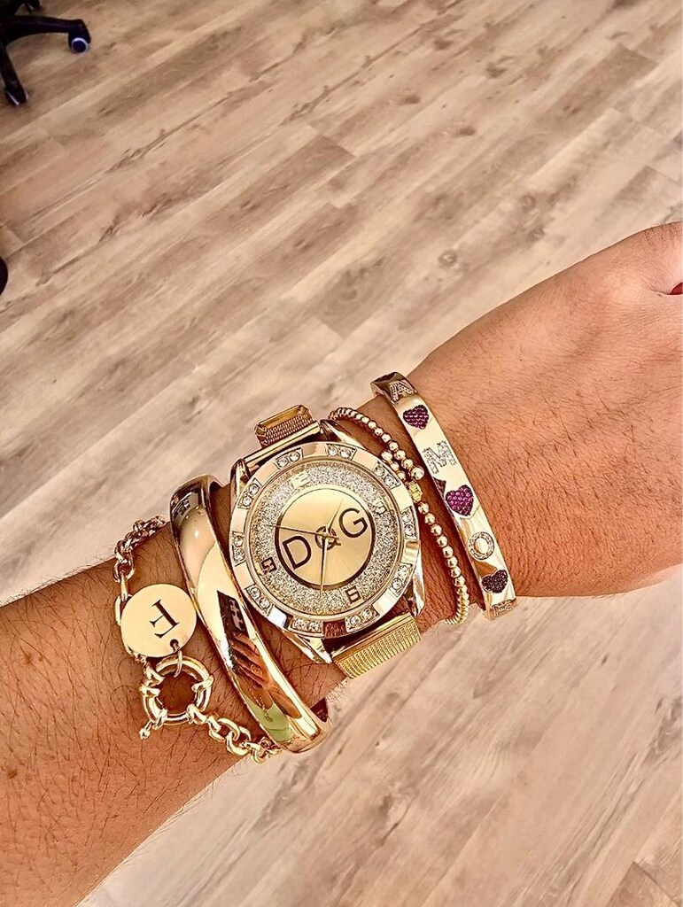 ‼SIFIR/İTHAL/DOLCE&GABBANA,18K Komple Altın Kaplı,Swarovski Taş Detay - 5