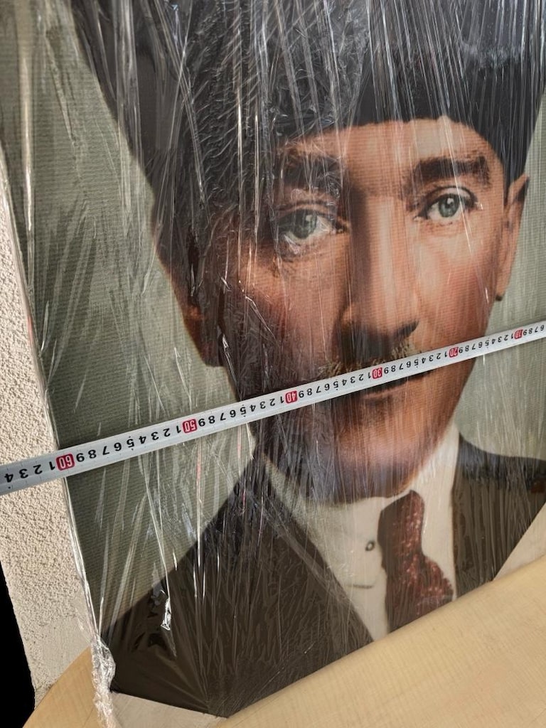 SIFIR Jelatinli Atatürk Kanvas Tablo (90x60 cm) - Kalpaklı Portre - 4