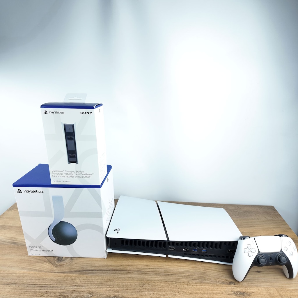 PLAYSTATION 5 SLIM DİJİTAL TEK KOLLU + ŞARJ İSTASYONU + KULAKLIK - 5