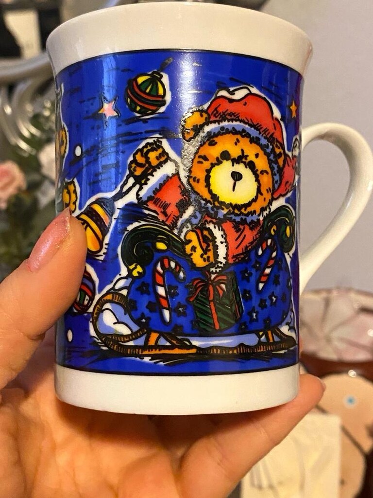 Vintage Teddy Bear Temalı Porselen Kupa Bardak - 16