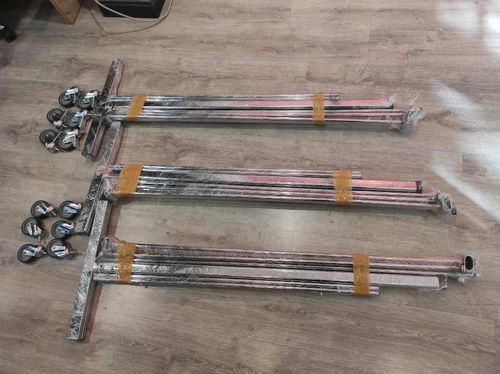 Ayarlanabilir Askılık Stand Eşek,Ayaklı Askılık Stant Eşek,Gold Askılı - 7