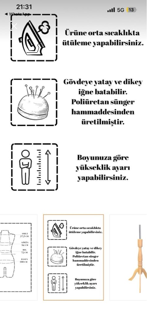 40 beden süngerli pantolon giyebilen terzi prova mankeni- ahşap ayak - 7