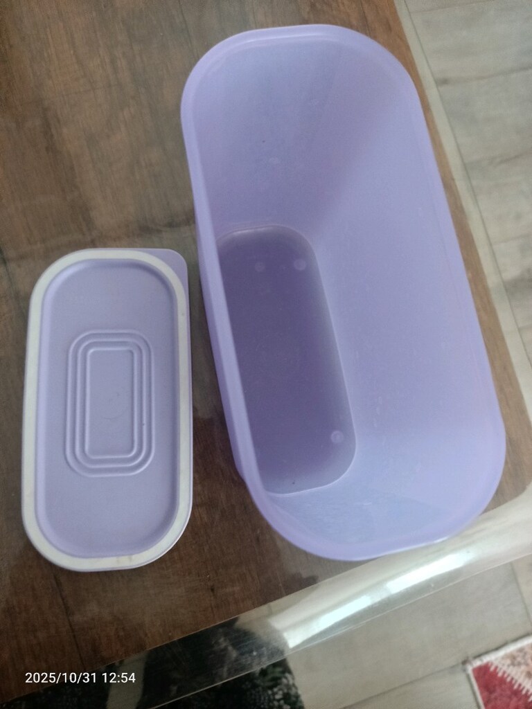 kullanılmamış lila Tupperware saklama kabi - 8