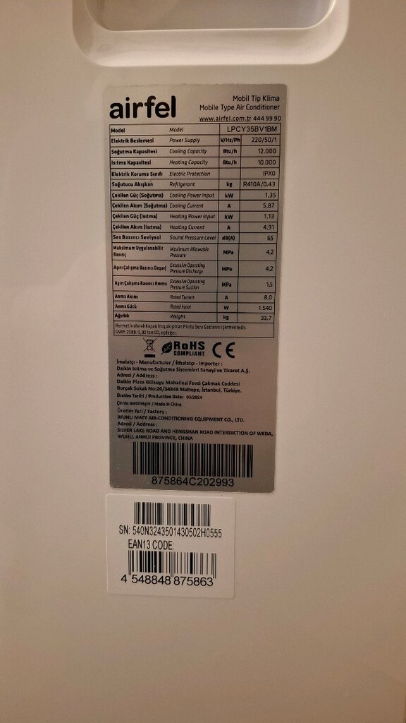 Klima Airfel Portatif 12.000 Btu - 3