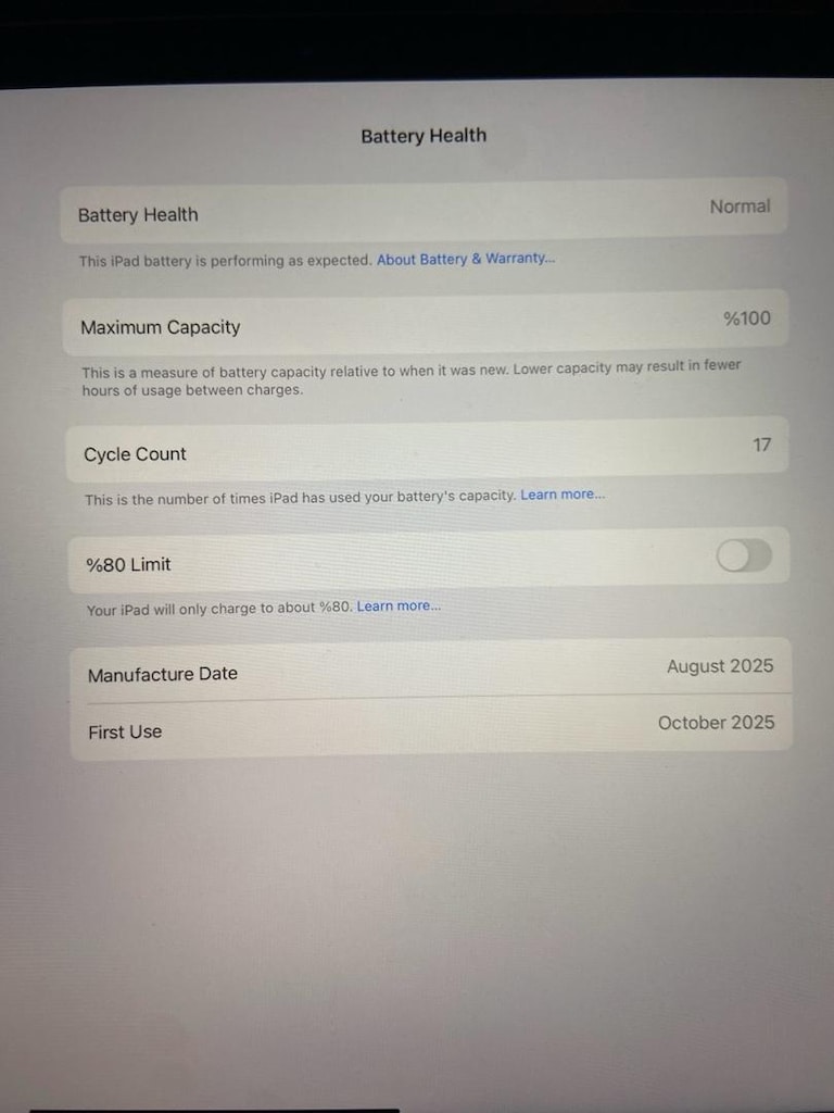 1.5 yıl garantili iPad Air M3 128 gb %100 Batarya Sıfırdan farksız - 6