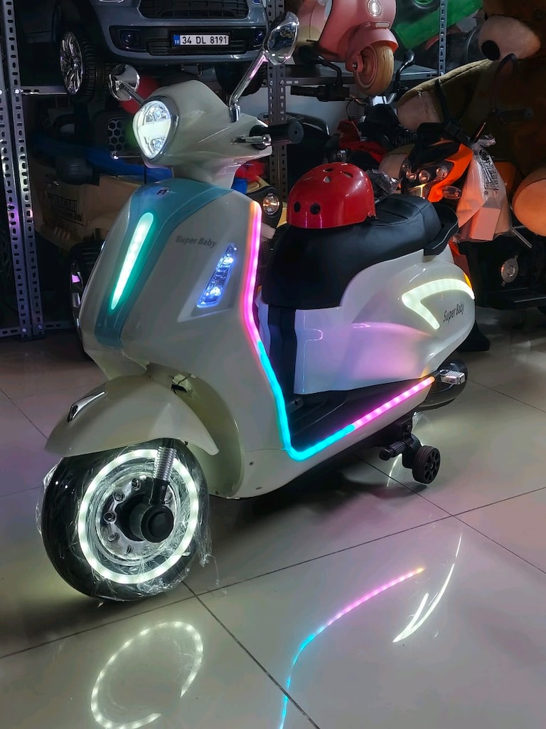 YENİ ÜRÜN MEGA BOY SÜPER BABY KUMANDALI&MANUEL AKÜLÜ ARABA SCOOTER MOT - 9