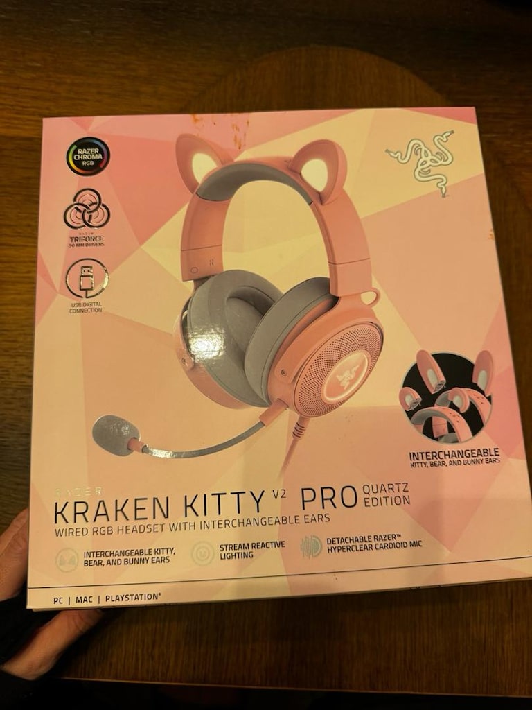 Razer Kraken Kitty V2 Pro Quartz RGB – Pembe, Kutulu ve Eksiksiz - 2