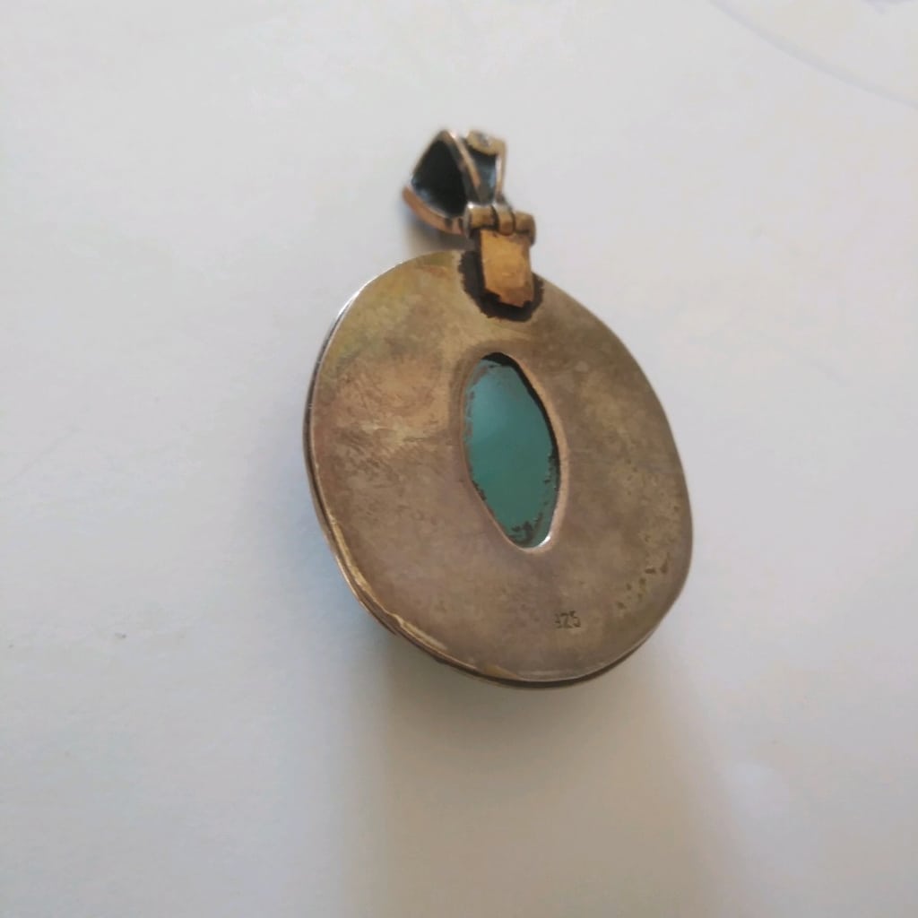 OSMANLI AQUA KUVARZ MADALYON KOLYE UCU 925 AYAR - 2