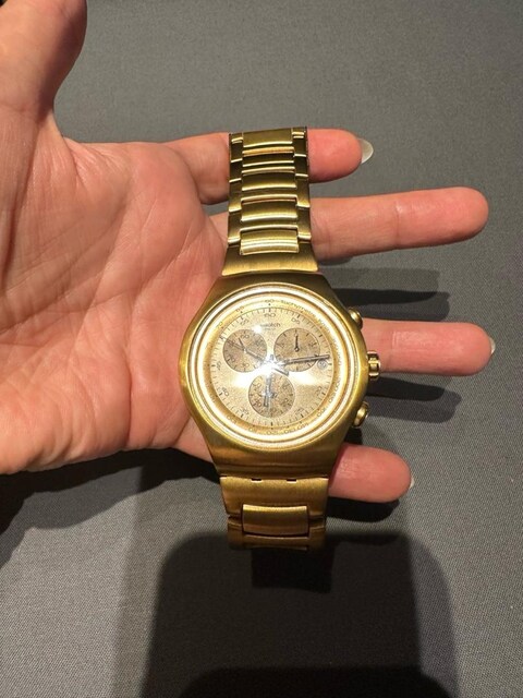 swatch marka prinç ve altın alaşım kaplı erkek saati