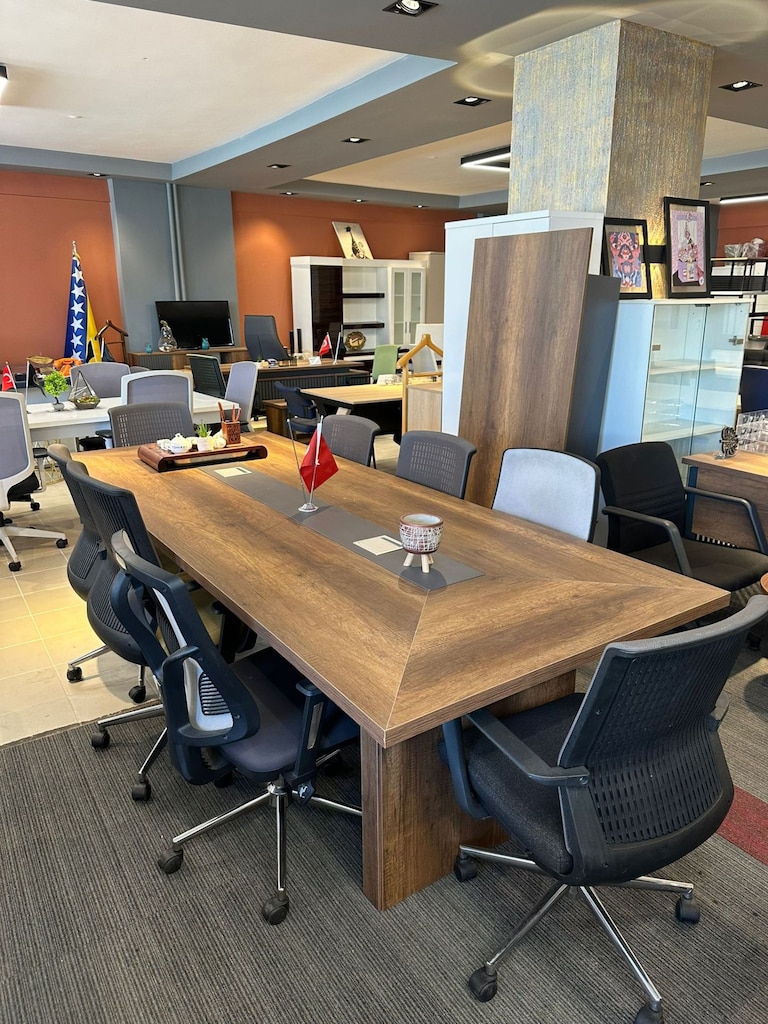 KLAS OFİS ÜSKÜDAR 280X105 BAROK CEVİZ TOPLANTI MASASI - 4