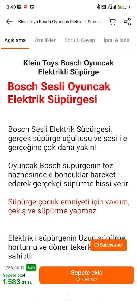 Bosch oyuncak süpürge - 3