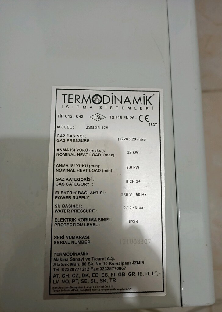 2 Adet Termodinamik hermetik şofben - 12