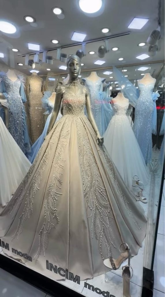 Özel Dikim Prenses Model Taş-Altın Rengi Nişanlık - 5