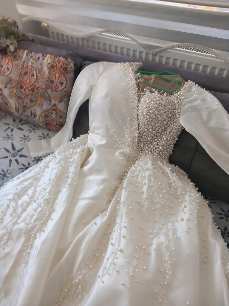 inci işlemeli tasarım gelınlık 34 36 bedene uyumludur - 11