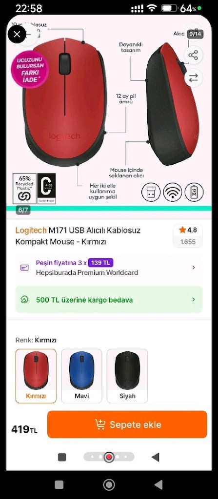 Logitech kablosuz mouse - 7