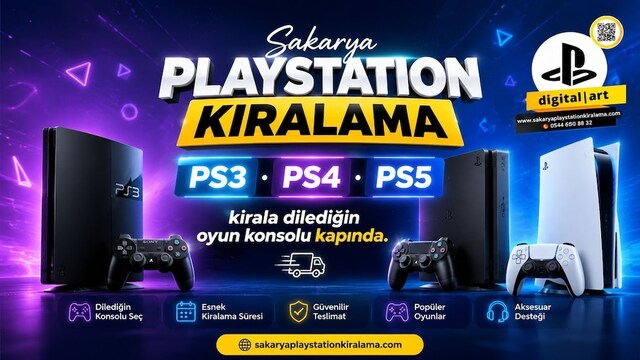 Playstation Kiralama · PS4 - PS5 - PS3 · DIGITAL ART · Konsol Kiralama