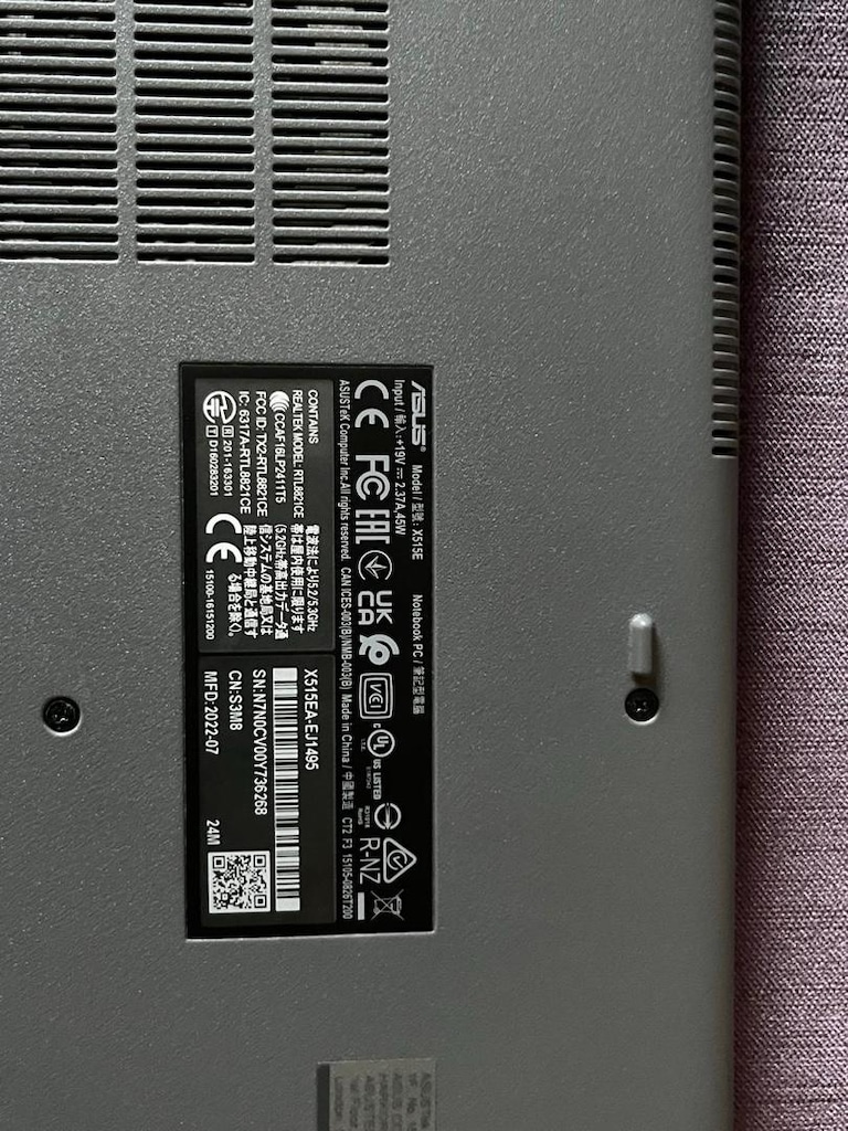 Asus X515E laptop - 3