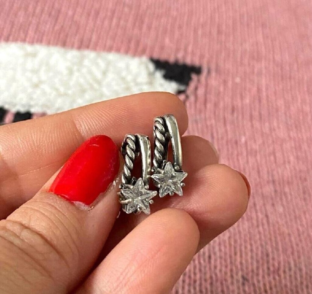 Gümüş ( 925 Ayar ) Kuyruklu Yıldız Küpe - 3