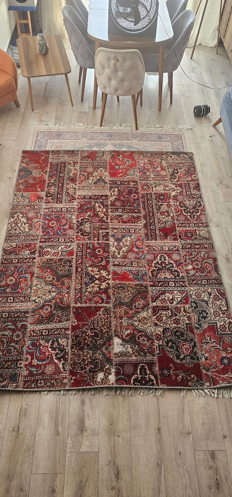 3 Adet El Dokuma Halı – Patchwork & Gabbeh – Doğal Yün – Çok Temiz