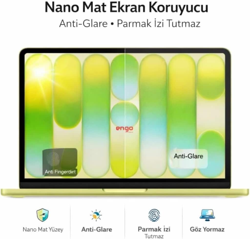 Apple Macbook Neo A3404 13 İnç İle Uyumlu Mat Ekran Koruyucu Notebook - 4
