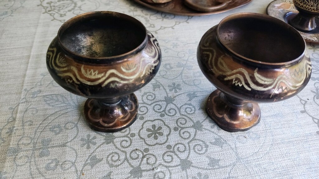 Bakır Semaver ve Fincan setleri - 3