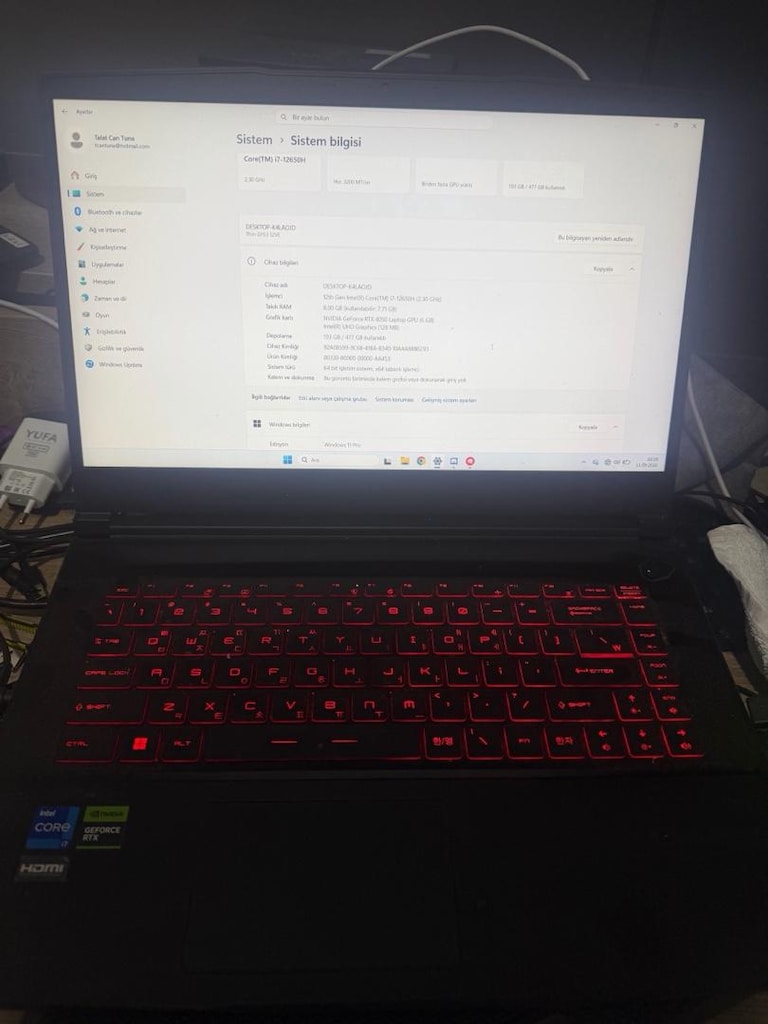 Msi Thin GF63 12VE 12. Nesil i7 4050 - 2